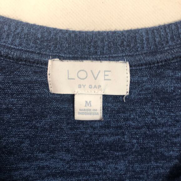 Love by Gap Marled Womens Blue Crop Top/Sweater Size Medium - Picture 2 of 9
